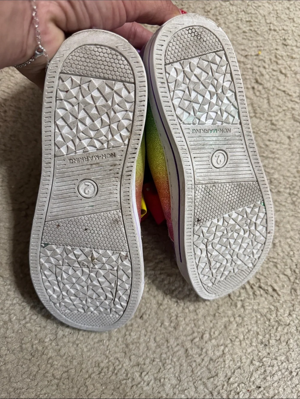 Nickelodeon Jojo Siwa Glitter High-Top Sneakers w Iridescent Toes Girls